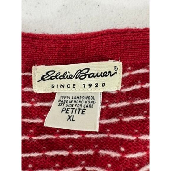 "EDDIE BAUER" VTG Lambswool Women's Vest SZ XL Grandma Core Christmas SMALL HOLE - Picture 4 of 12